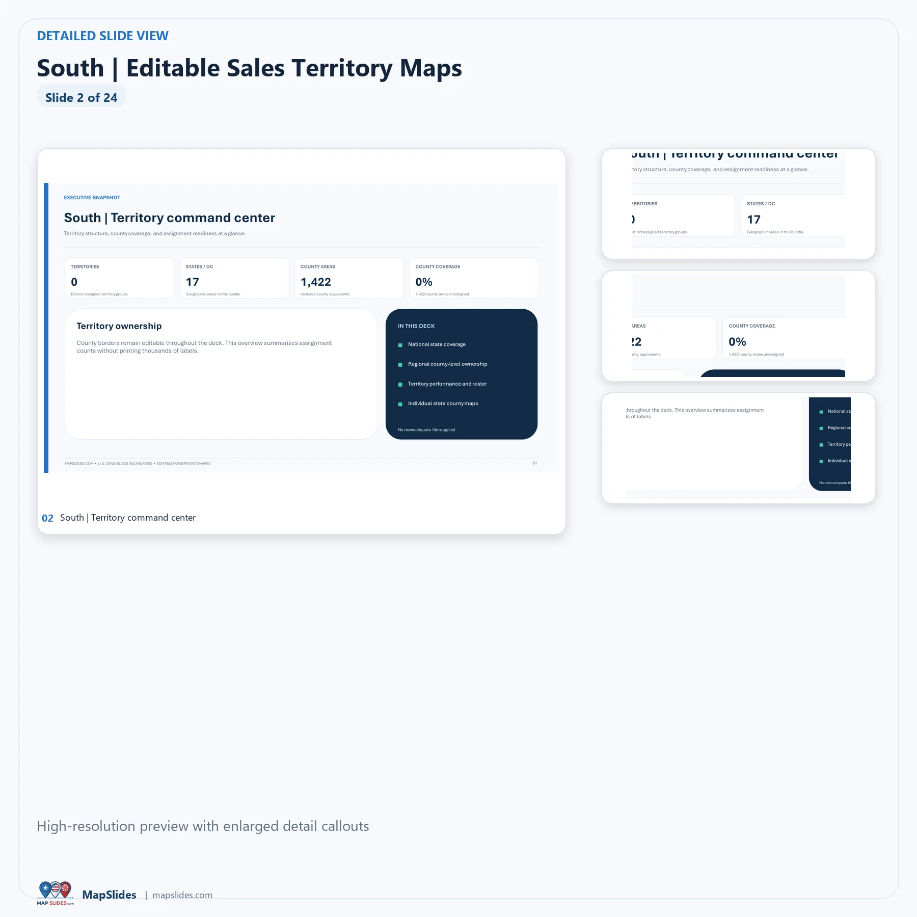 South Editable Sales Territory Maps – PowerPoint - Image 3