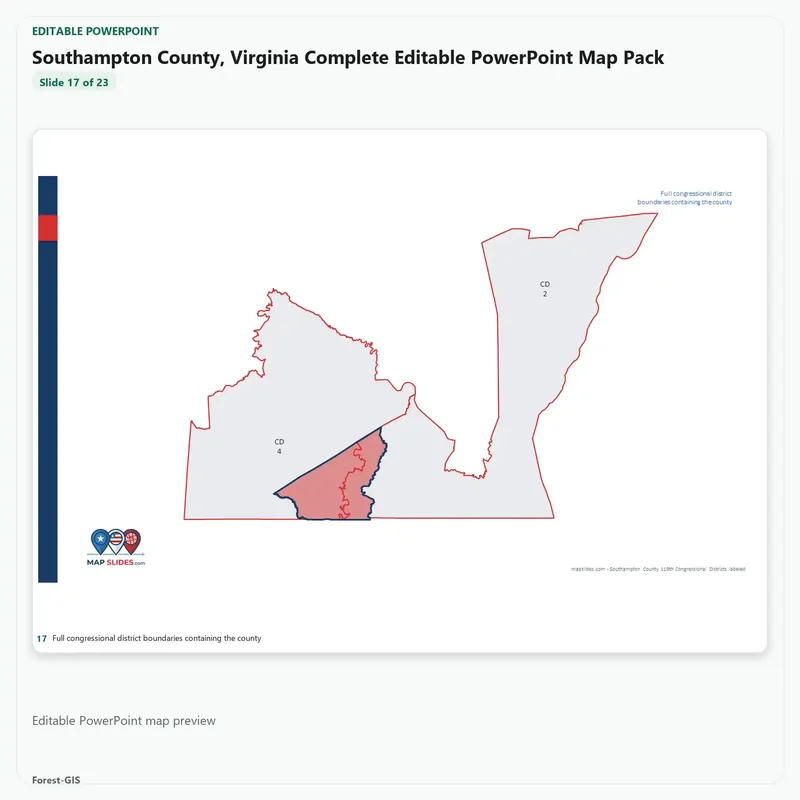 Southampton County, Virginia Editable Map Pack - Image 5