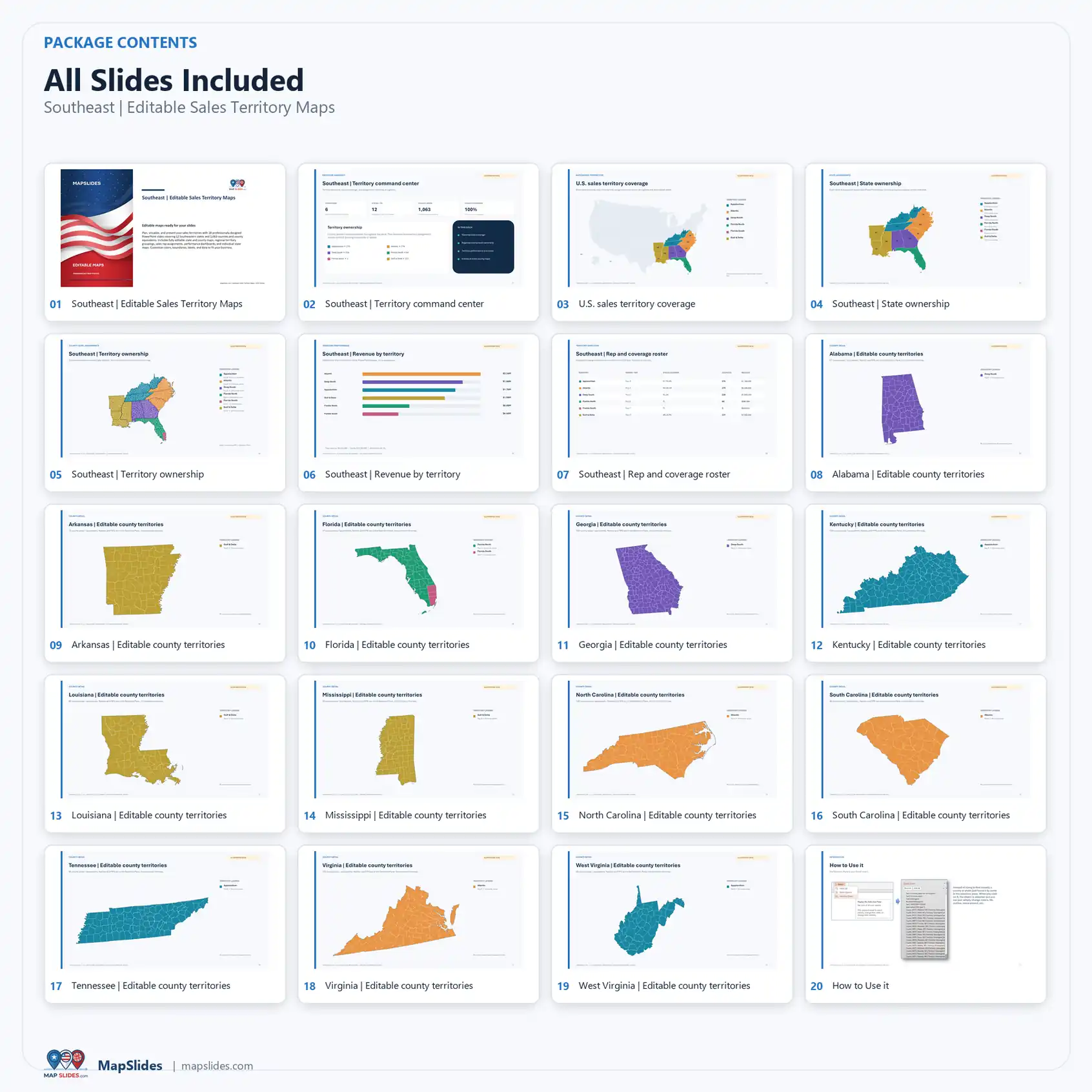 Southeast Editable Sales Territory Maps – PowerPoint - Image 2