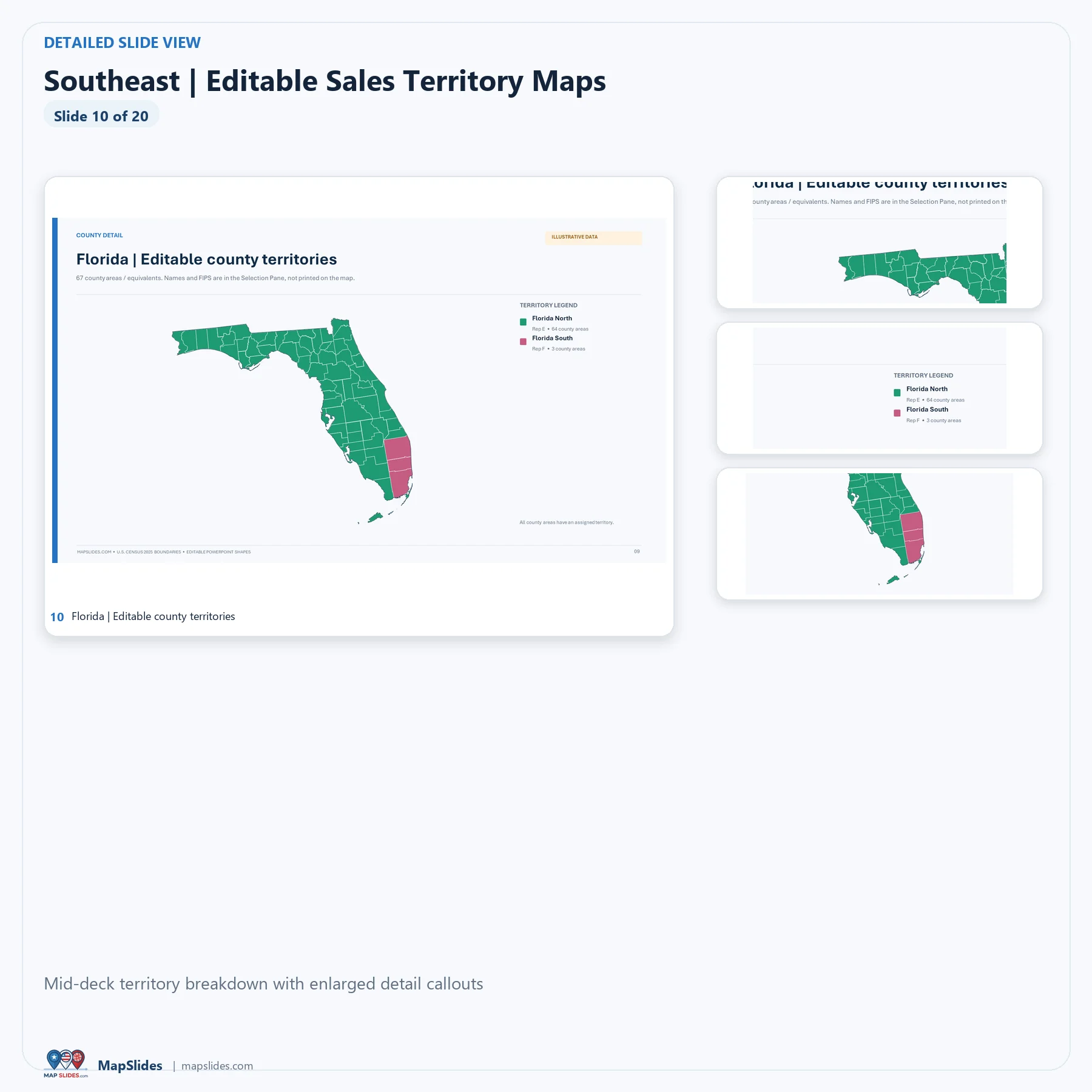 Southeast Editable Sales Territory Maps – PowerPoint - Image 4