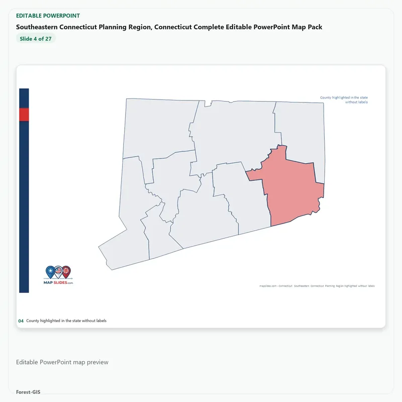 Southeastern Connecticut Planning Region, Connecticut Editable Map Pack - Image 4
