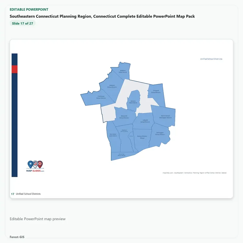 Southeastern Connecticut Planning Region, Connecticut Editable Map Pack - Image 5