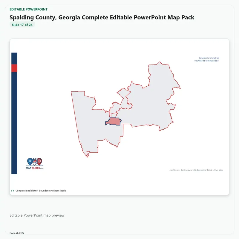 Spalding County, Georgia Editable Map Pack - Image 5