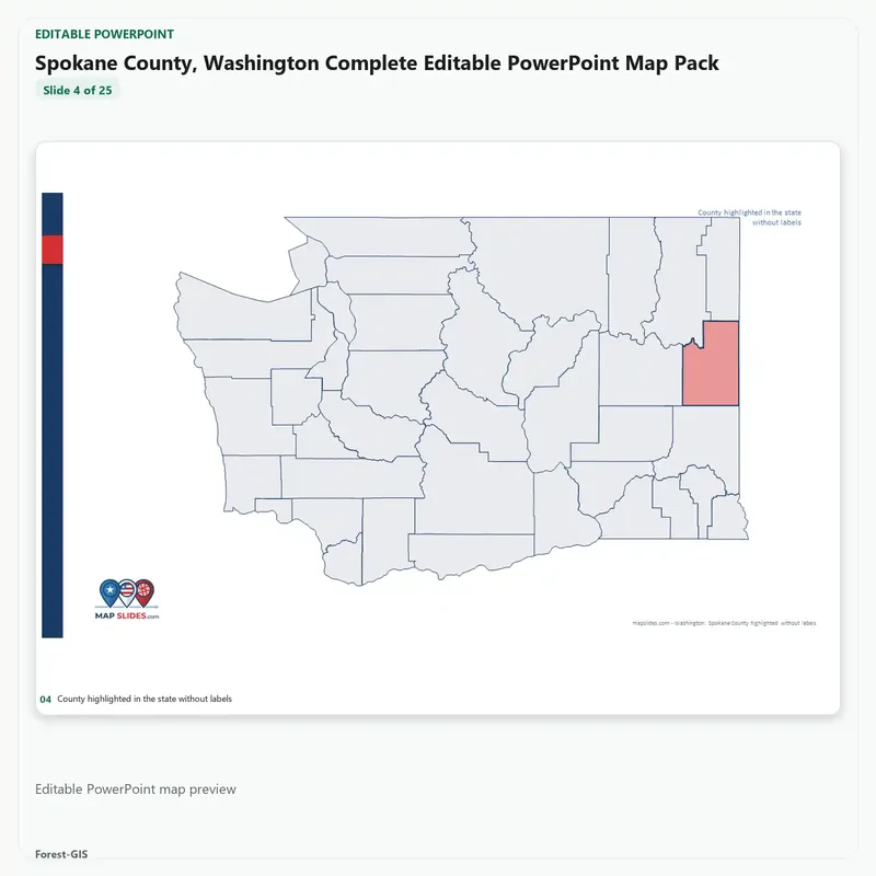 Spokane County, Washington Editable Map Pack - Image 4