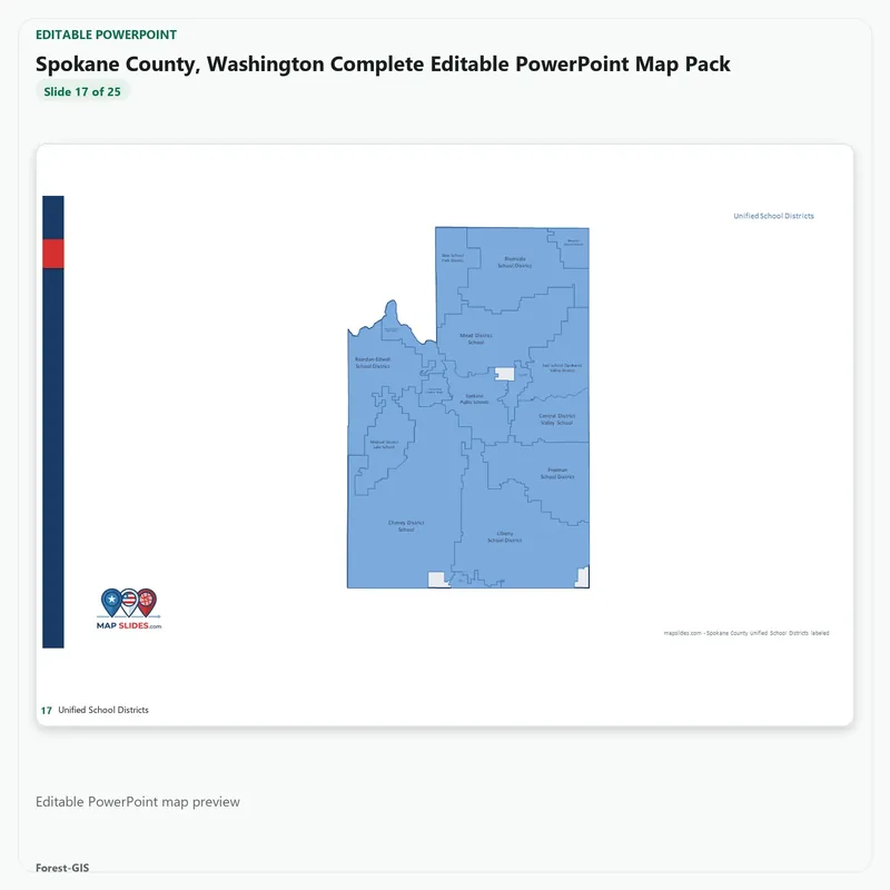 Spokane County, Washington Editable Map Pack - Image 5