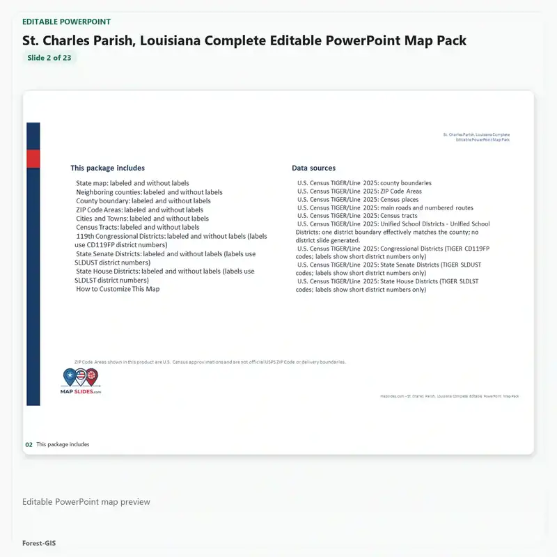St. Charles Parish, Louisiana Editable Map Pack - Image 3