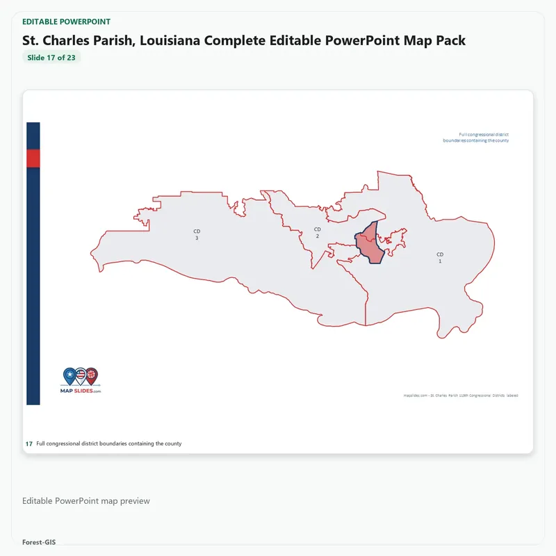 St. Charles Parish, Louisiana Editable Map Pack - Image 5