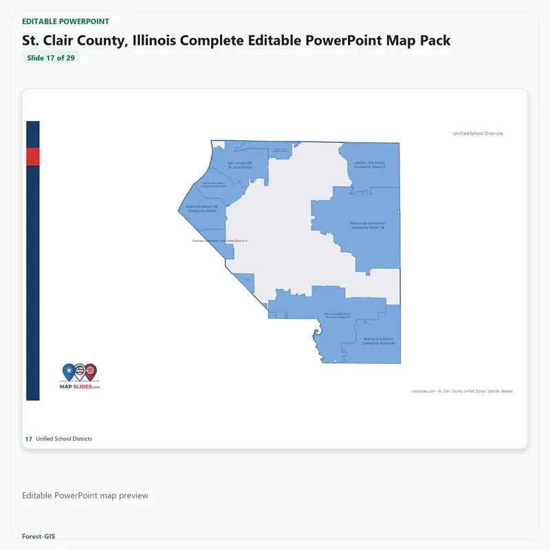 St. Clair County, Illinois Editable Map Pack - Image 5