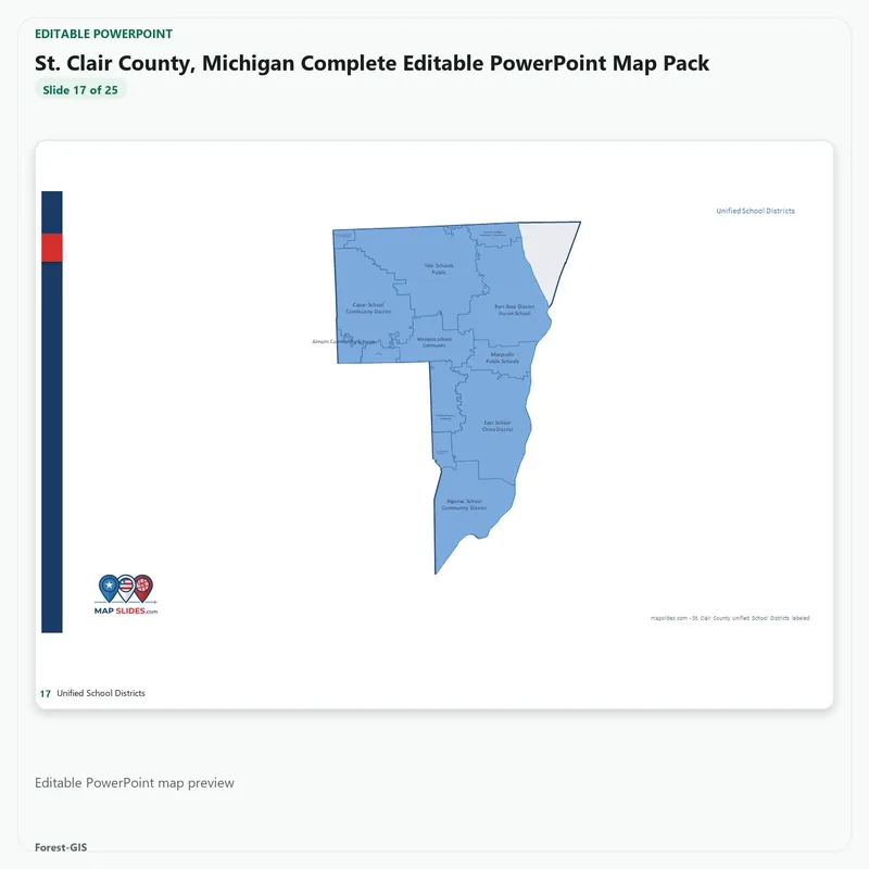 St. Clair County, Michigan Editable Map Pack - Image 5