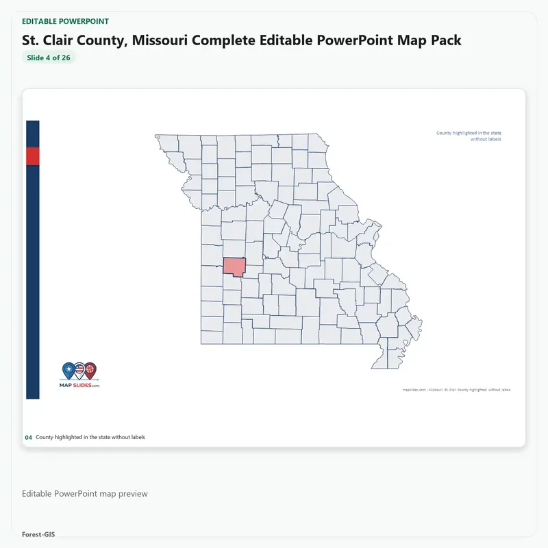 St. Clair County, Missouri Editable Map Pack - Image 4
