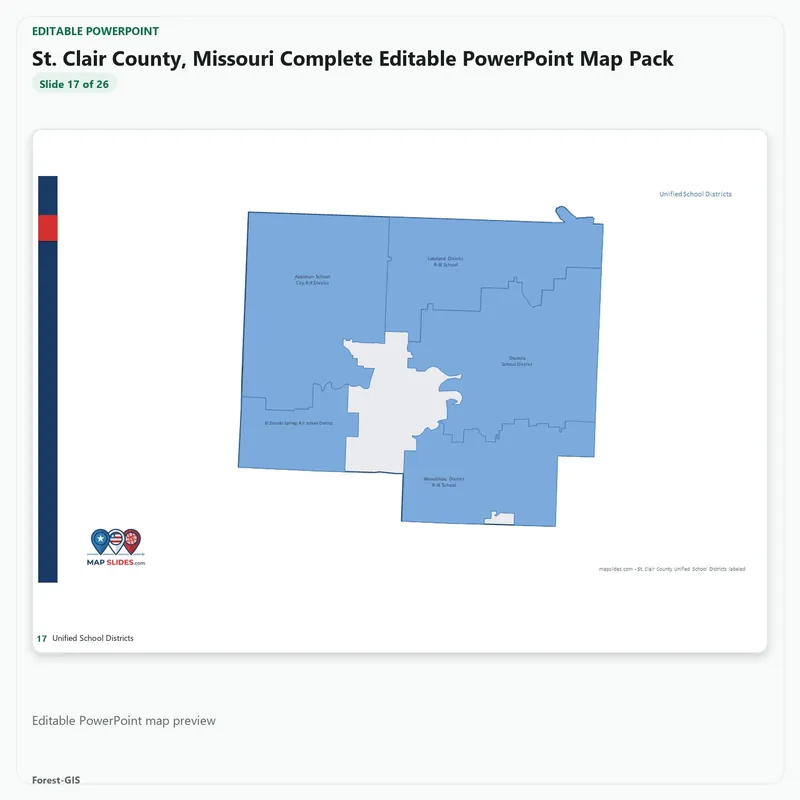 St. Clair County, Missouri Editable Map Pack - Image 5