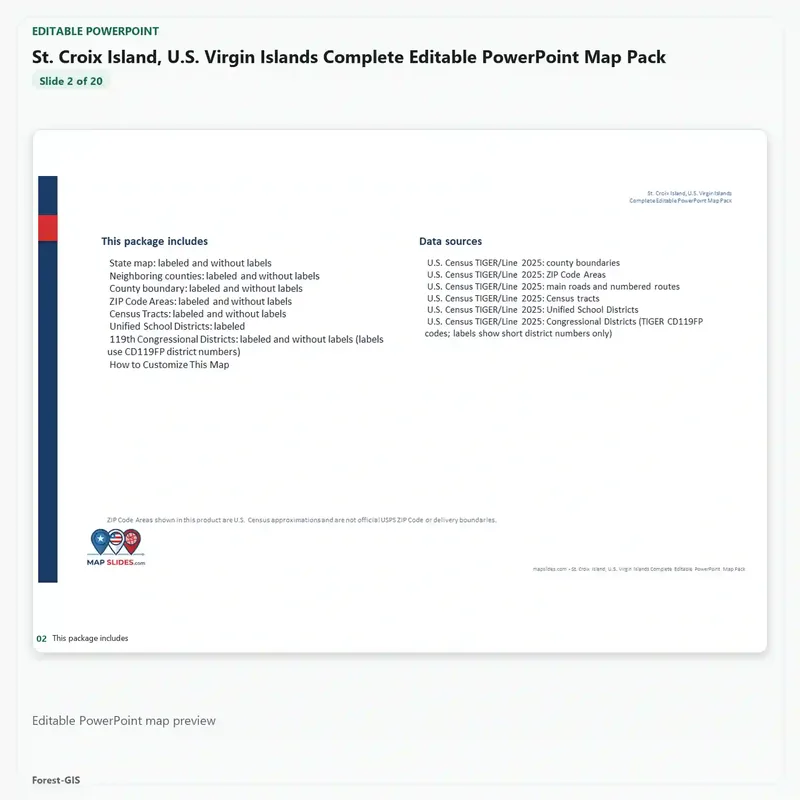 St. Croix Island, U.S. Virgin Islands Editable Map Pack - Image 3