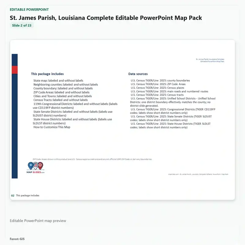 St. James Parish, Louisiana Editable Map Pack - Image 3
