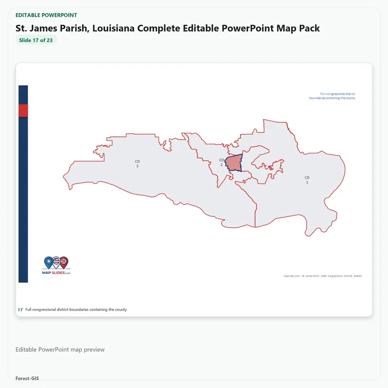 St. James Parish, Louisiana Editable Map Pack - Image 5