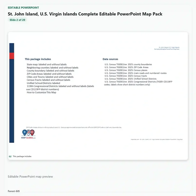 St. John Island, U.S. Virgin Islands Editable Map Pack - Image 3