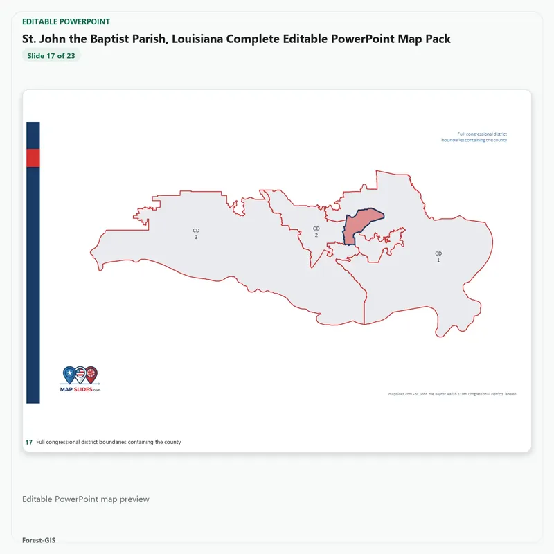 St. John the Baptist Parish, Louisiana Editable Map Pack - Image 5