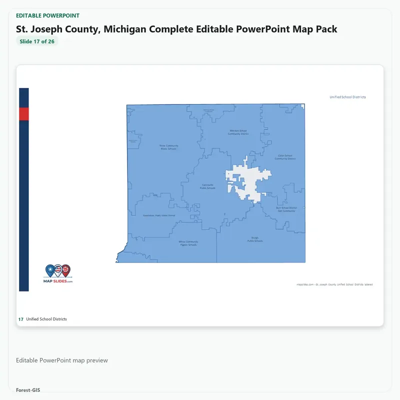 St. Joseph County, Michigan Editable Map Pack - Image 5
