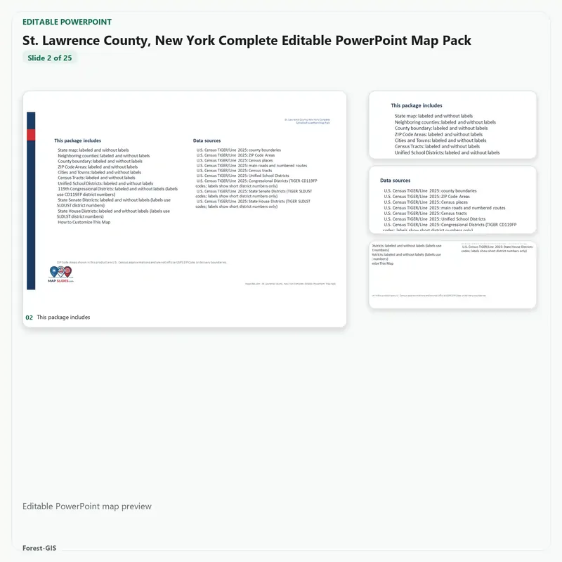 St. Lawrence County, New York Editable Map Pack - Image 3
