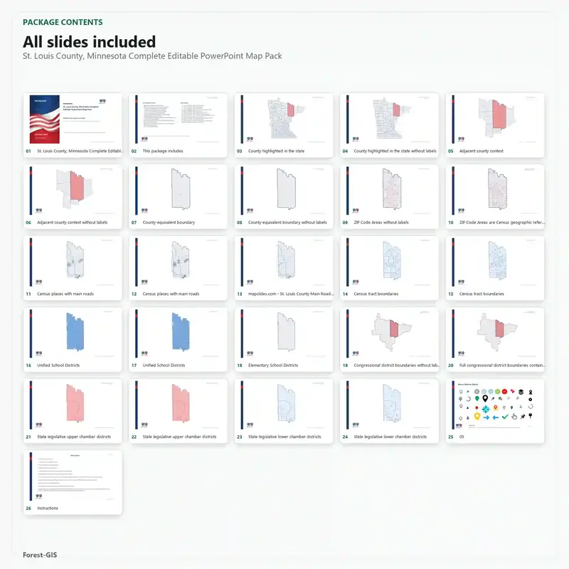 St. Louis County, Minnesota Editable Map Pack - Image 2