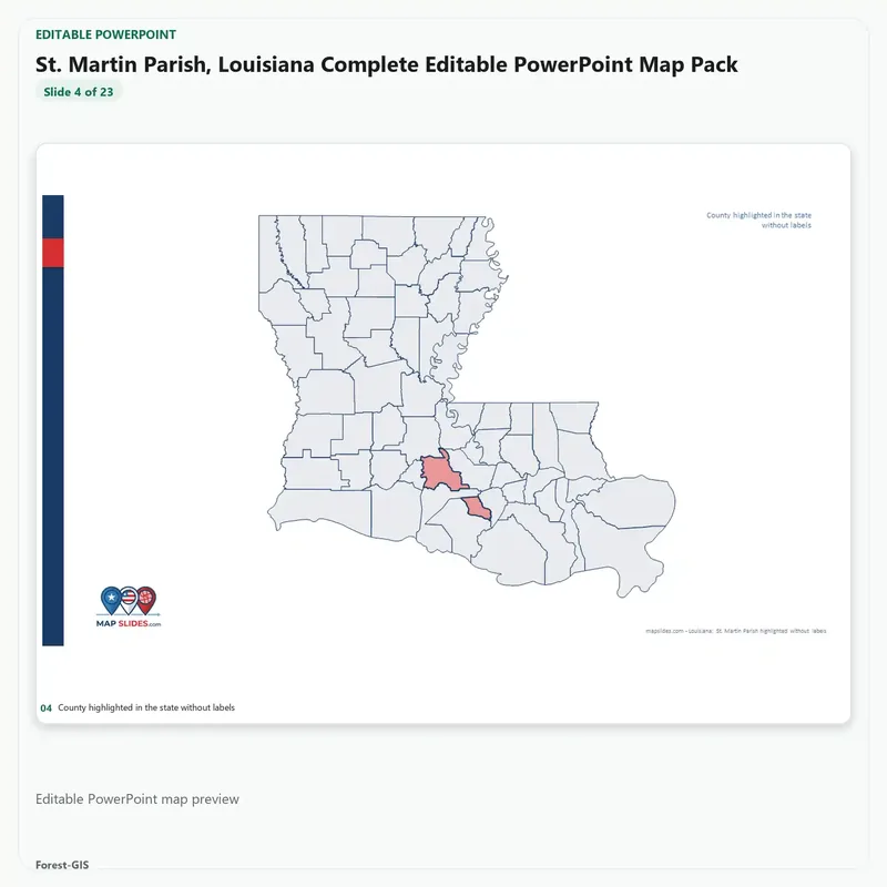 St. Martin Parish, Louisiana Editable Map Pack - Image 4