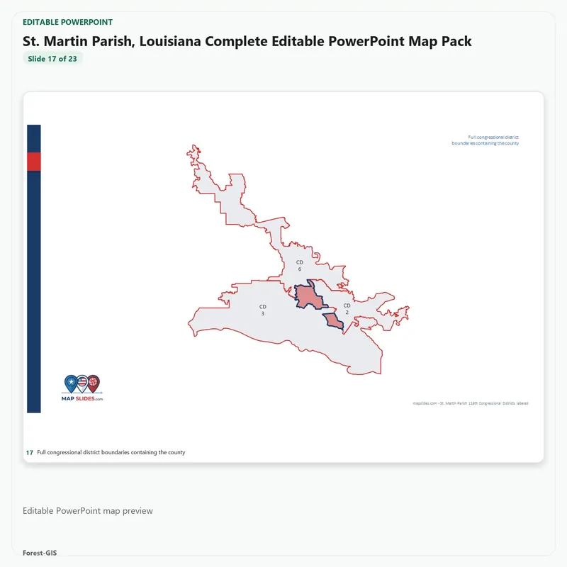 St. Martin Parish, Louisiana Editable Map Pack - Image 5