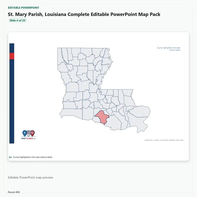 St. Mary Parish, Louisiana Editable Map Pack - Image 4