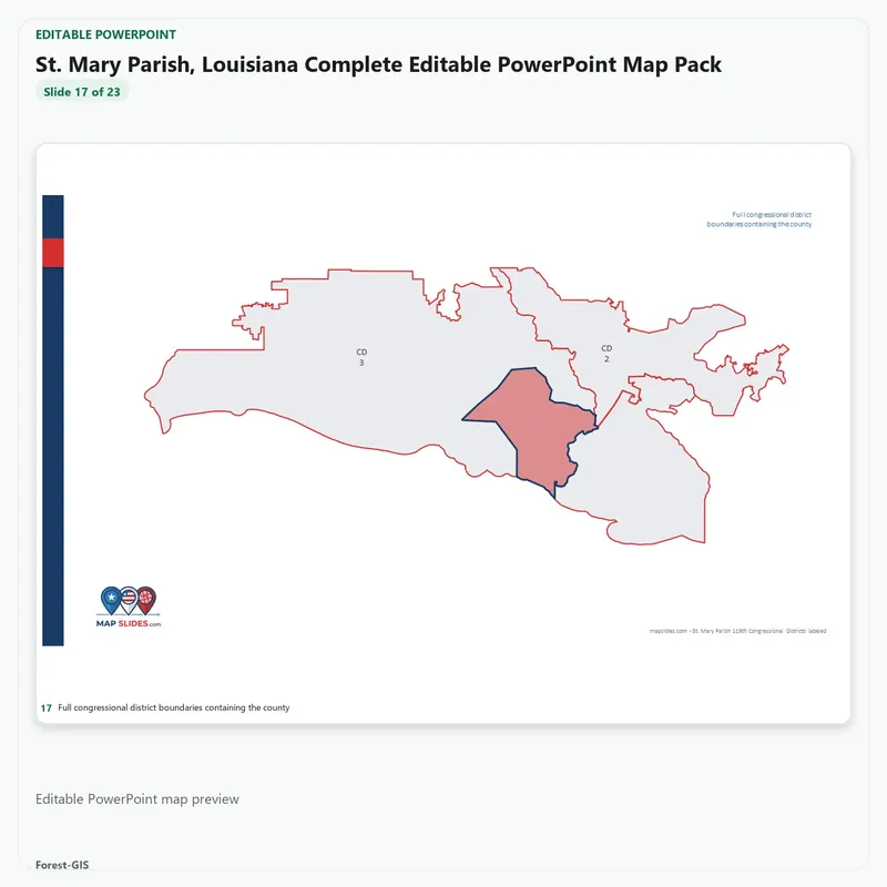 St. Mary Parish, Louisiana Editable Map Pack - Image 5