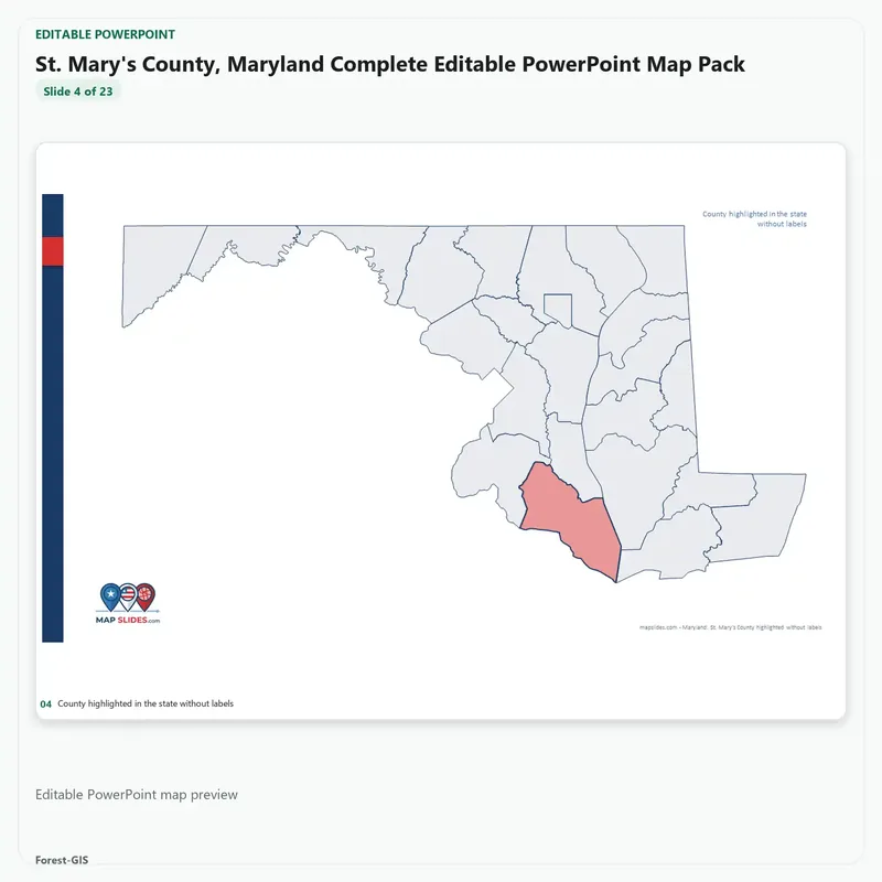 St. Mary's County, Maryland Editable Map Pack - Image 4
