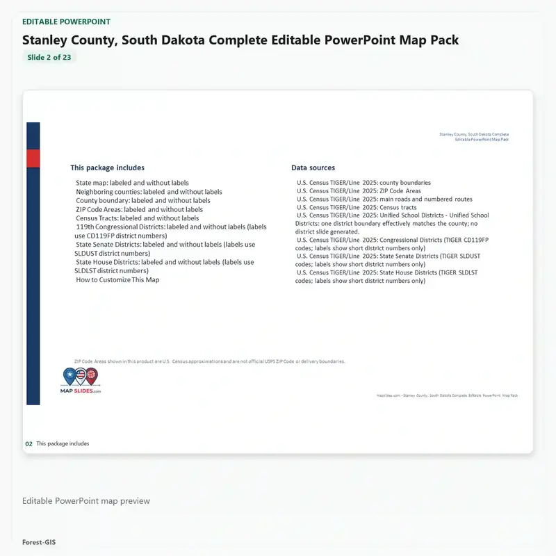 Stanley County, South Dakota Editable Map Pack - Image 3