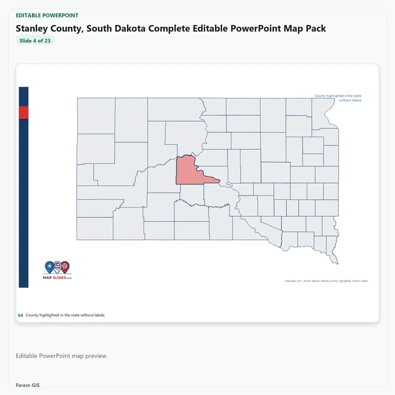 Stanley County, South Dakota Editable Map Pack - Image 4