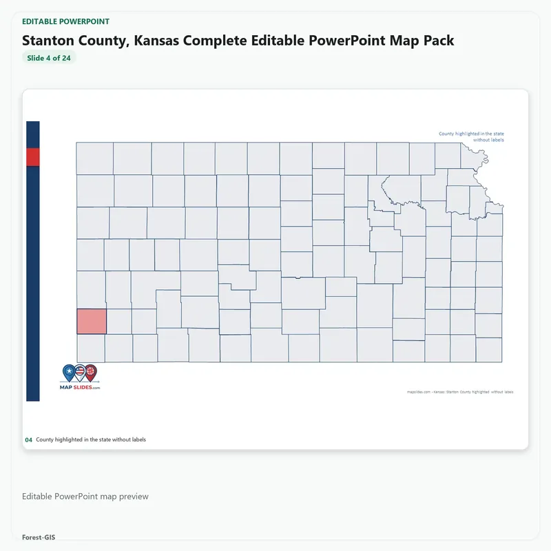 Stanton County, Kansas Editable Map Pack - Image 4