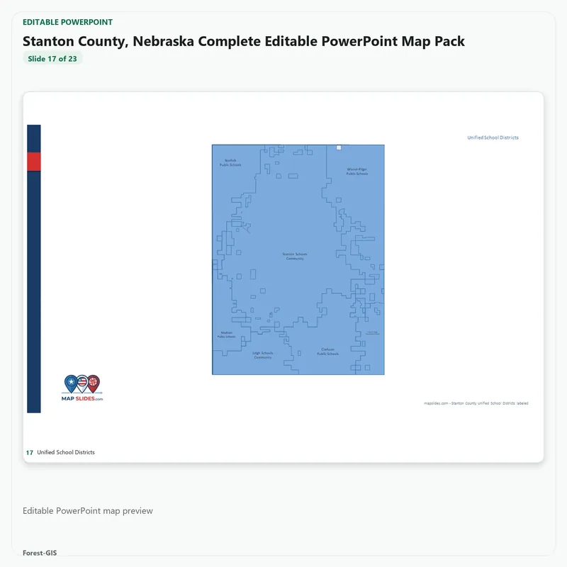 Stanton County, Nebraska Editable Map Pack - Image 5
