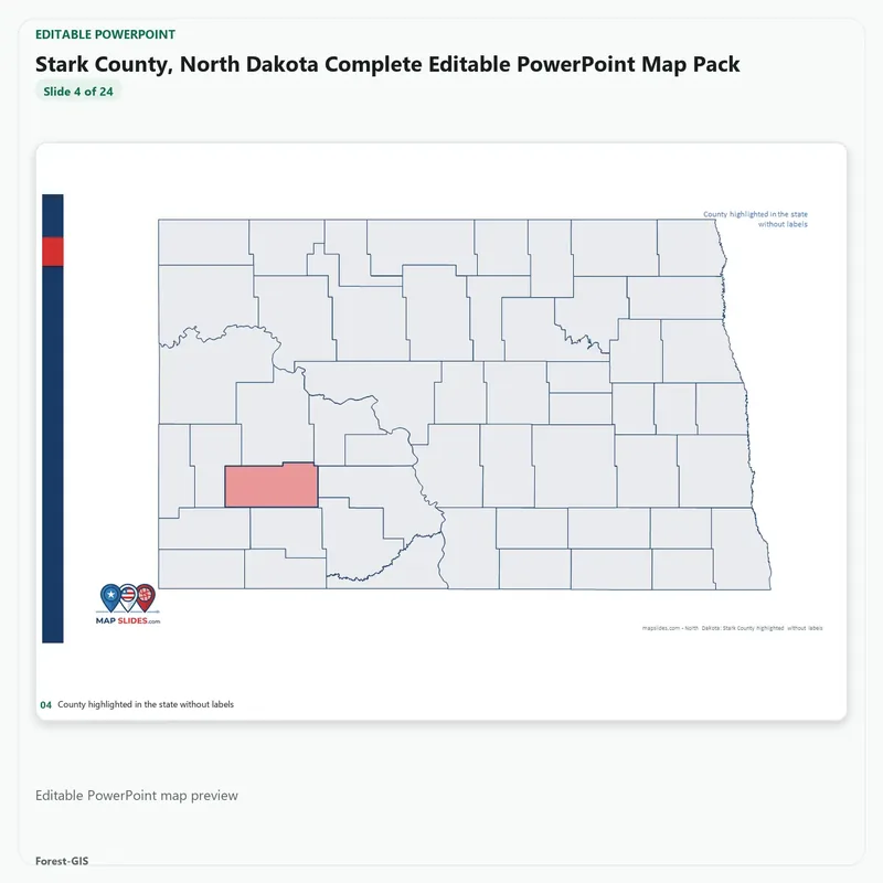 Stark County, North Dakota Editable Map Pack - Image 4