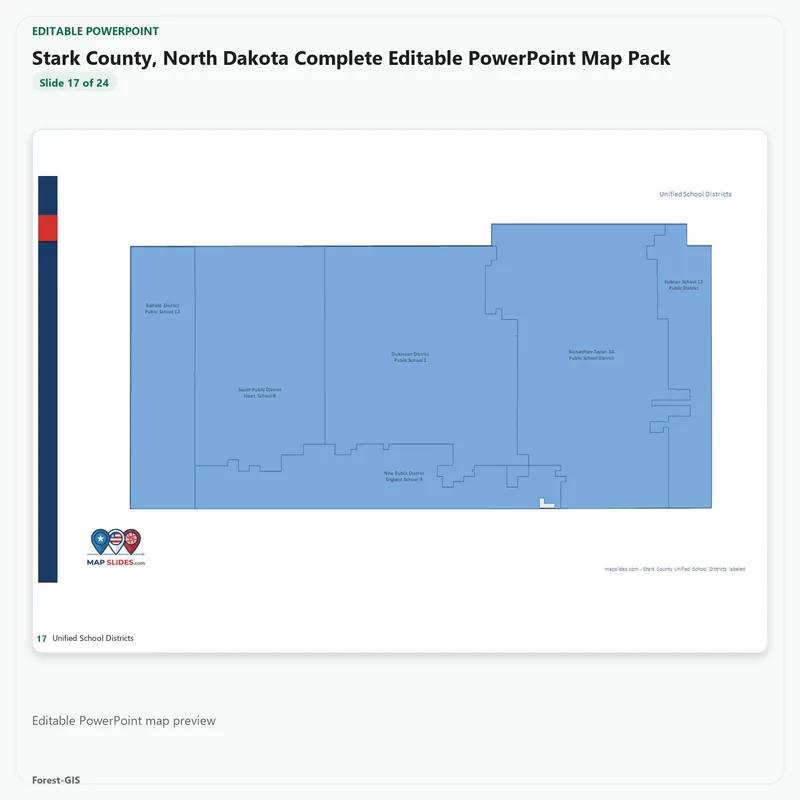 Stark County, North Dakota Editable Map Pack - Image 5