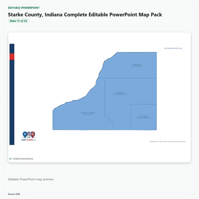 Starke County, Indiana Editable Map Pack - Image 5