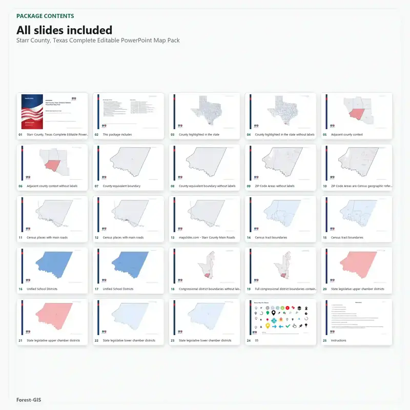 Starr County, Texas Editable Map Pack - Image 2