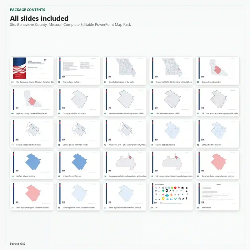 Ste. Genevieve County, Missouri Editable Map Pack - Image 2