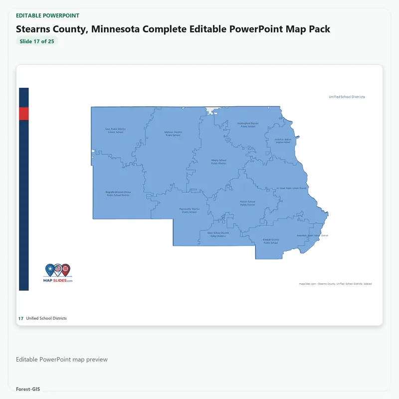 Stearns County, Minnesota Editable Map Pack - Image 5