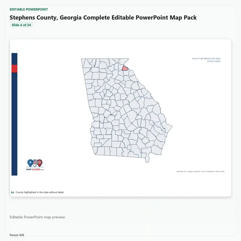 Stephens County, Georgia Editable Map Pack - Image 4