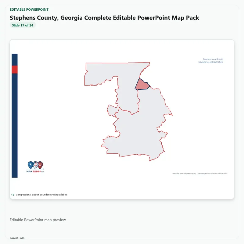 Stephens County, Georgia Editable Map Pack - Image 5