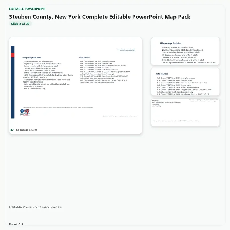 Steuben County, New York Editable Map Pack - Image 3