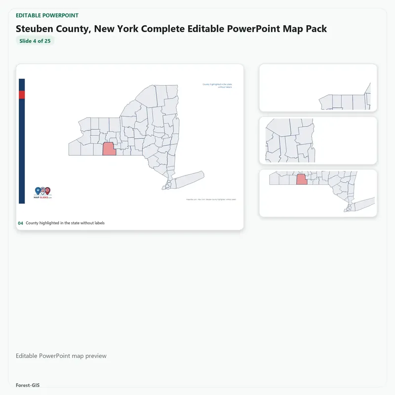 Steuben County, New York Editable Map Pack - Image 4