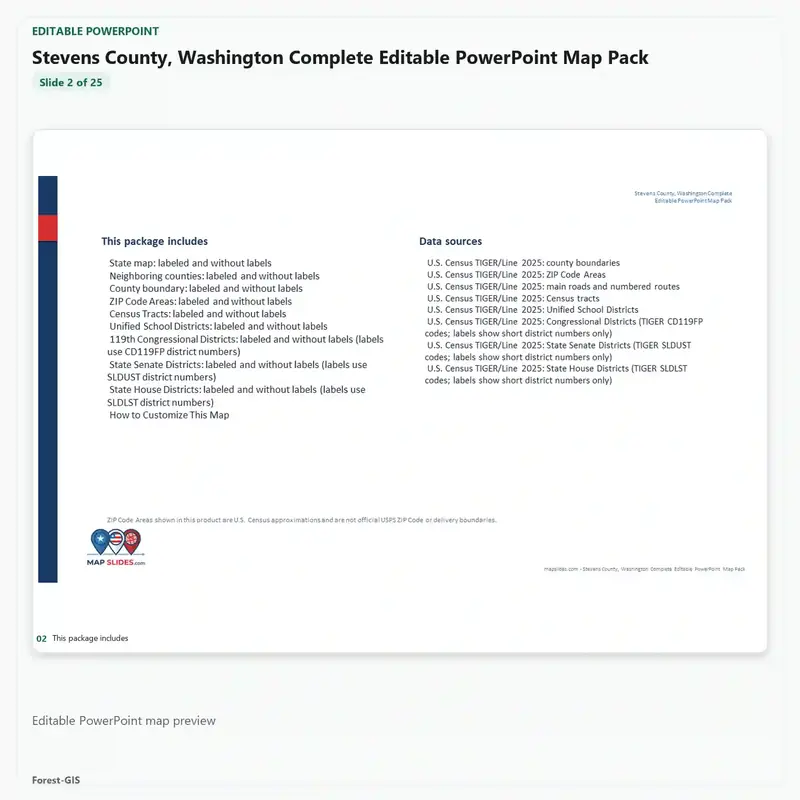 Stevens County, Washington Editable Map Pack - Image 3