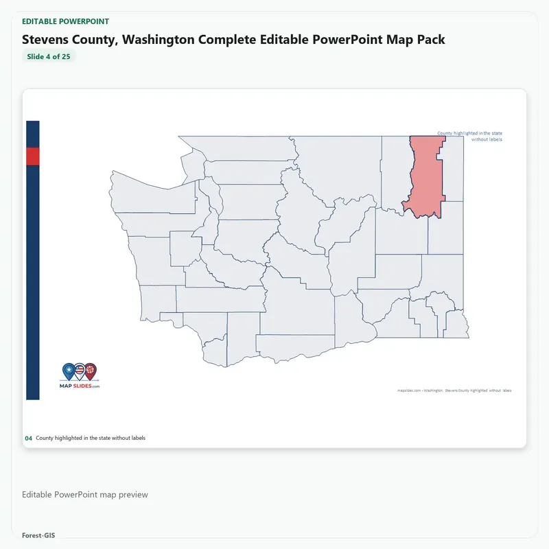 Stevens County, Washington Editable Map Pack - Image 4