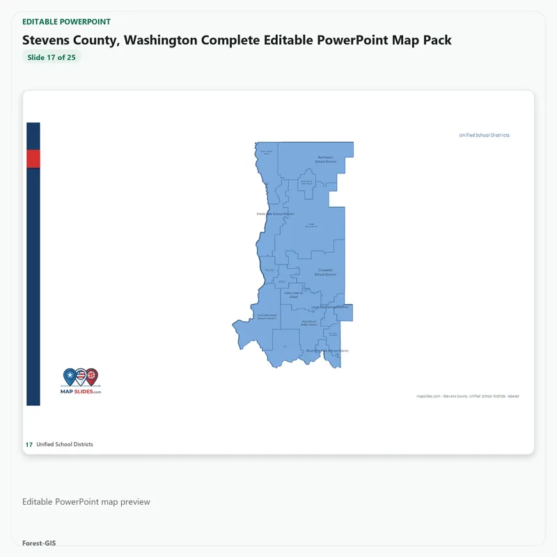 Stevens County, Washington Editable Map Pack - Image 5