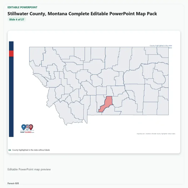 Stillwater County, Montana Editable Map Pack - Image 4