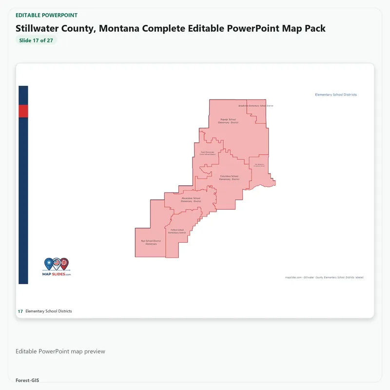 Stillwater County, Montana Editable Map Pack - Image 5