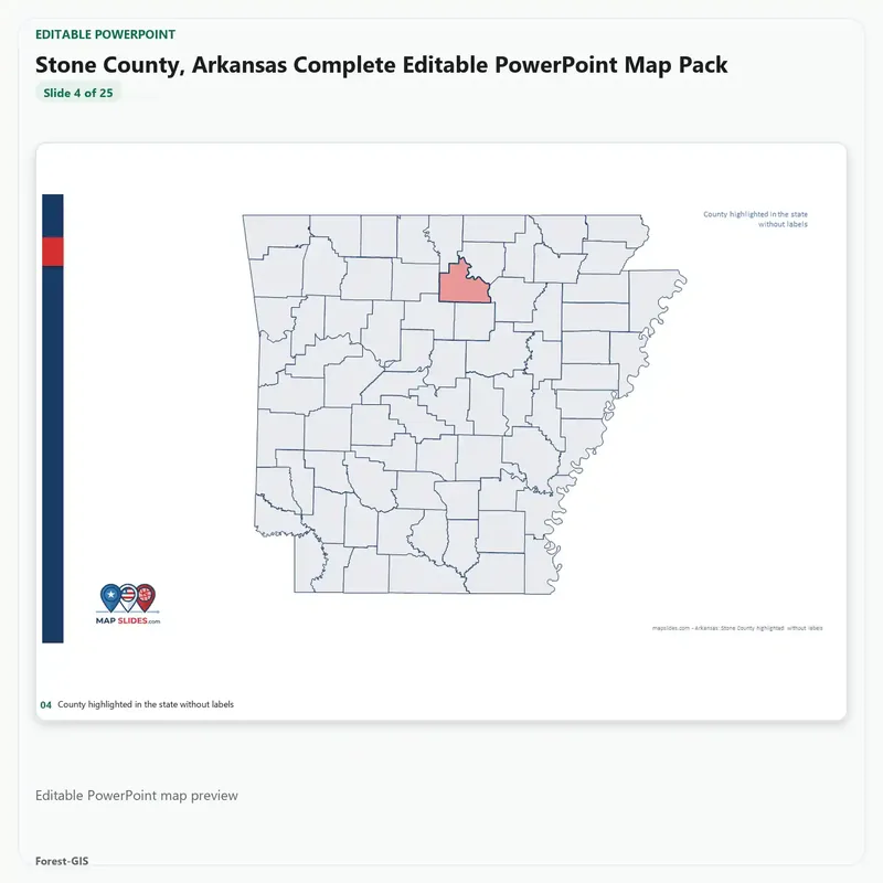 Stone County, Arkansas Editable Map Pack - Image 4