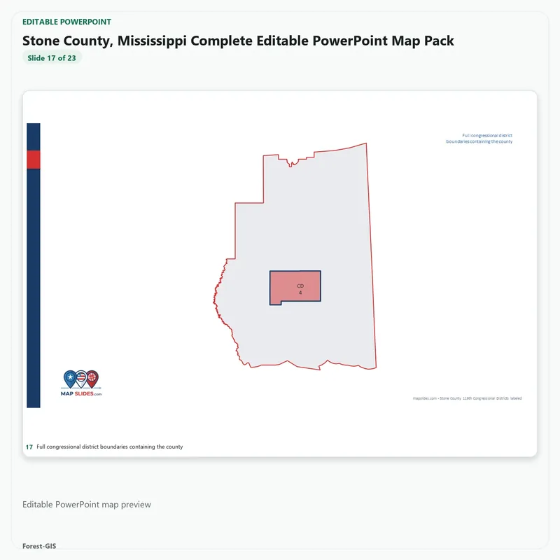Stone County, Mississippi Editable Map Pack - Image 5