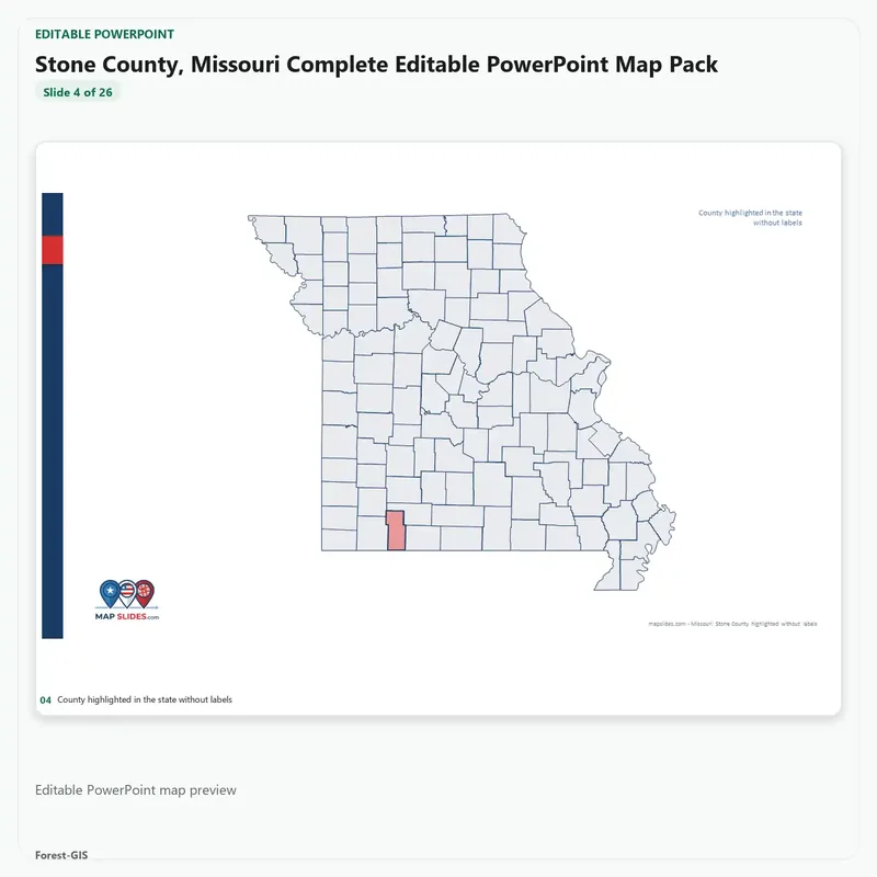 Stone County, Missouri Editable Map Pack - Image 4
